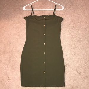 thick, army green, body con, mini dress